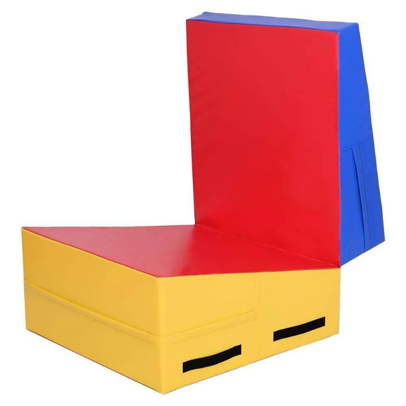 Home Gym Yellow - Складной тренировочный мат 80*60*30*5 см, красно-желто-синий,
