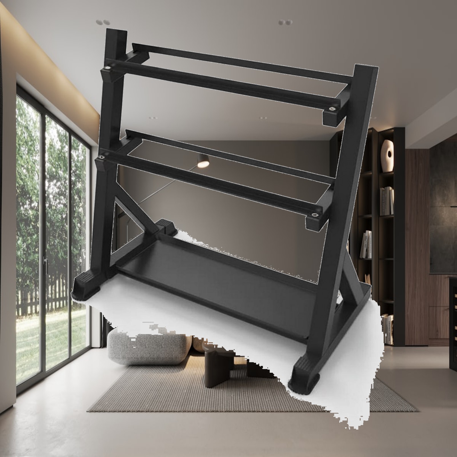 Home Gym Gym - Трехъярусная стойка для гантелей, компактная стойка