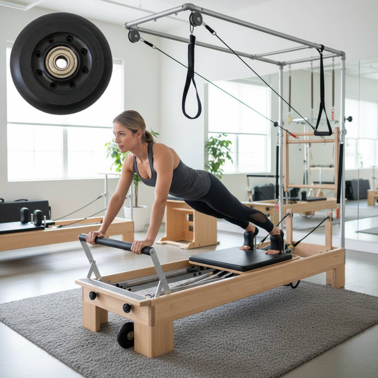 Home Gym Pilates - Колесо для пилатеса (реформер), черное, для