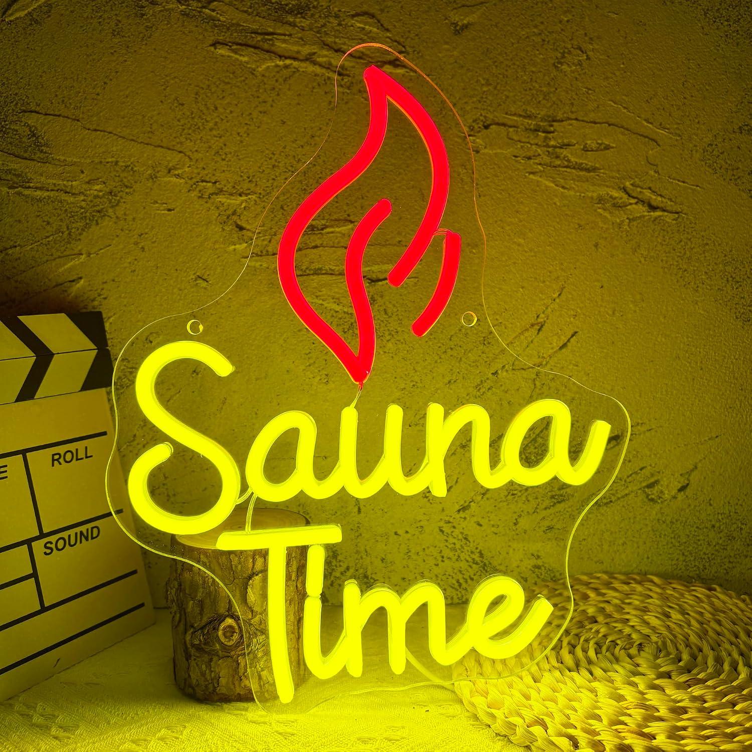 Sauna Home Gym - Неоновая вывеска Sauna Time с USB-подсветкой